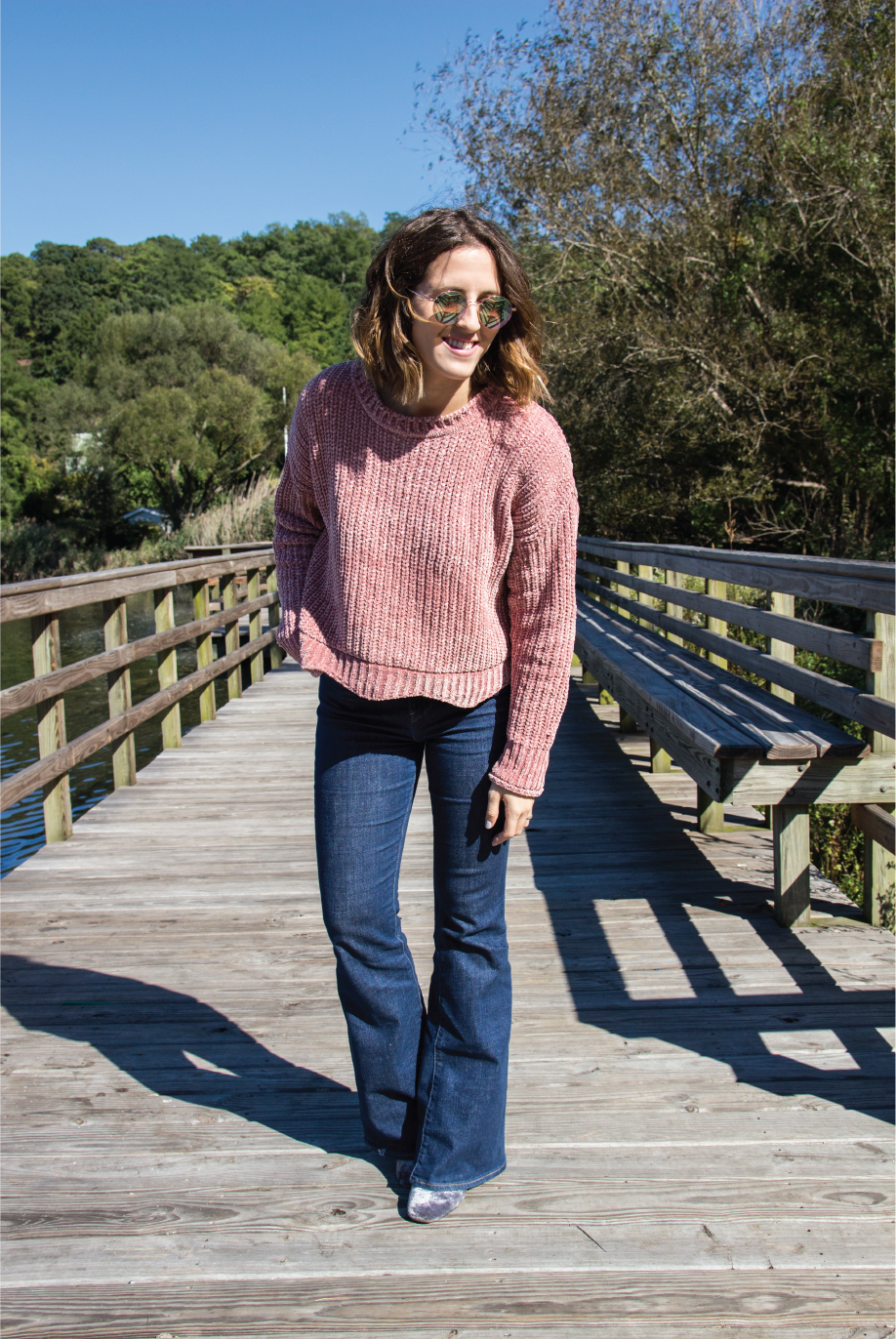 dusty pink bell bottom