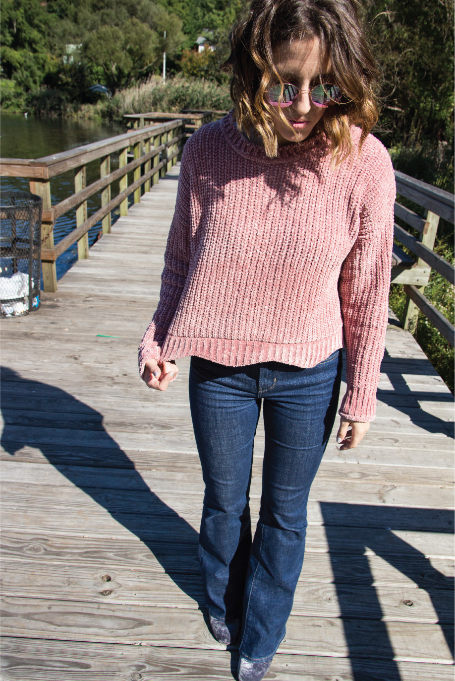 dusty pink bell bottom